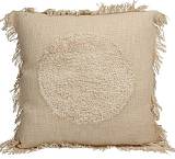 Μαξιλάρι cotton με κρόσσι σχ.κύκλος,εκρού 45x45 XET-9135