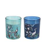 Κερί σε γυάλα με παγώνια,8x10cm,κουτί δώρου CA294