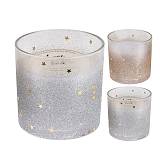 Κερί σε γυάλλα με χριστ/κο ντεκόρ, 2χρ.10x10cm CA316