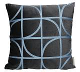 Μαξιλάρι βελούδινο με γεωμετρικά σχ. γκρι/μπλε,45x45cm XET-8639