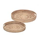 Σετ/2 στρογγυλοί δίσκοι rattan δ.34/38cm VT137