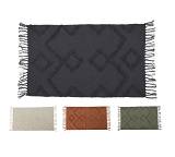 Χαλάκι cotton με ανάγλυφο σχδ.,σε 4 χρώματα,60x90cm HE328