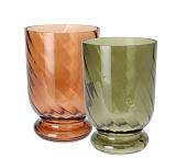 Γυάλινο φανάρι σε λαδι & καφε,14x20cm HE378