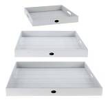 Ξύλινοι δίκοι Σετ 3τεμ.σε λευκό χρ.,34/48/58cm HE502