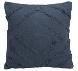 Μαξιλάρι cotton με ανάγλυφο σχ., λευκό & μπλε, 45x45cm HE445