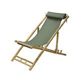 Πτυσσόμενη ξαπλώστρα από bamboo με λαδί πανί,112cm EP488