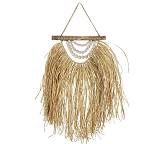 Διακοσμητικό τοιχου από ξύλο & ψάθα 60cm HE462