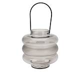 Γυάλινο φανάρι με χερούλι σε φυμέ χρ.,20cm HE494