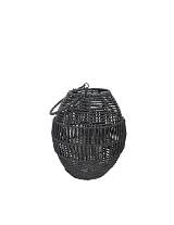 Φανάρι τεχν.Raffia μαύρο Φ23Η25,5cm