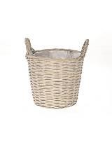 Καλάθι ψάθινο φυσικό/νάυλον Φ26,5 Η23cm