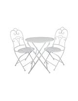 Σετ κήπου μεταλλικο λευκό.Τρ.Φ60Η71/Καρ.45Χ40Χ94cm