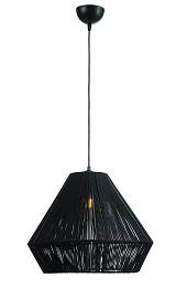 Φωτιστικό μονόφωτο σχοινί μαύρο Ε27 Φ40