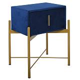 PASSION  Κομοδίνο με 1 Συρτάρι, Ύφασμα Velure Απόχρωση Μπλε Ε-00024047 Ε8803,Κ3