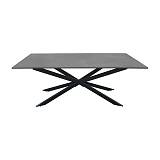 ΤΡΑΠΕΖΑΚΙ ΣΑΛΟΝΙΟΥ Fylliana 017 ΜΕ ΓΚΡΙ ΚΕΡΑΜΙΚΗ ΕΠΙΦΑΝΕΙΑ ΚΑΙ ΜΑΥΡΑ ΜΕΤΑΛΛΙΚΑ ΠΟΔΙΑ 120x70x45εκ