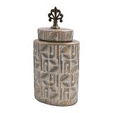 ΚΕΡΑΜΙΚΟ ΒΑΖΟ Fylliana FL1982 ΛΕΥΚΟ-ΜΠΡΟΝΖΕ ΧΡΩΜΑ 17x12x35εκ