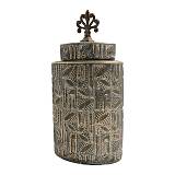 ΚΕΡΑΜΙΚΟ ΒΑΖΟ Fylliana FL1982 ΠΡΑΣΙΝΟ-ΜΠΡΟΝΖΕ ΧΡΩΜΑ 17x12x35εκ