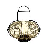 ΜΕΤΑΛΛΙΚΟ ΦΑΝΑΡΙ Fylliana FL31892 ΜΑΥΡΟ-ΧΡΥΣΟ ΧΡΩΜΑ 39x33εκ