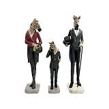 ΣΕΤ 3 ΤΕΜΑΧΙΑ ΕΠΙΤΡΑΠΕΖΙΕΣ ΔΙΑΚΟΣΜΗΤΙΚΕΣ ΦΙΓΟΥΡΕΣ Fylliana "Zebra" ΜΑΥΡΟ-ΚΟΚΚΙΝΟ-ΚΑΦΕ ΧΡΩΜΑ 39εκ