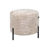 ΣΤΡΟΓΓΥΛΟ ΣΚΑΜΠΟ Fylliana New "Lux" ΜΠΕΖ ΧΡΩΜΑ 46x46x43εκ