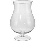 Γυάλινο βάζο/κηροπήγιο με πόδι σχ.Τουλίπα, 22x32cm HM626