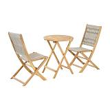 ΣΕΤ BISTRO 3 ΤΕΜ ΞΥΛΟ ΑΚΑΚΙΑΣ Fylliana FL3709 ΚΑΡΥΔΙ ΣΚΕΛΕΤΟΣ-ΜΠΕΖ ΚΟΡΔΟΝΙ 60x60x75εκ