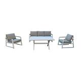 ΣΕΤ ΣΑΛΟΝΙ ΕΞΟΧΗΣ 4 ΤΕΜΑΧΙΩΝ Fylliana "Aylin" ΛΕΥΚΟ ΧΡΩΜΑ 202x85x74εκ