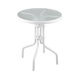 ΣΤΡΟΓΓΥΛΟ ΤΡΑΠΕΖΙ ΚΗΠΟΥ Fylliana FL10761 ΛΕΥΚΟ ΧΡΩΜΑ 60x70εκ