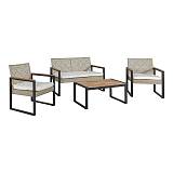 ΣΕΤ ΚΗΠΟΥ 4 ΤΕΜΑΧΙΩΝ Fylianna Sesilia ΑΠΟ ΞΥΛΟ ΑΚΑΚΙΑΣ ΜΑΥΡΟ-ΓΚΡΙ ΑΝΟΙΧΤΟ ΧΡΩΜΑ 112x61x76εκ