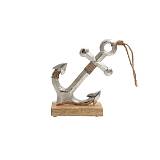 ΔΙΑΚΟΣΜΗΤΙΚΟ ΑΛΟΥΜΙΝΙΟΥ Fylliana Anchor 756 ΜΕ ΞΥΛΙΝΗ ΒΑΣH ΑΣΗΜΙ ΧΡΩΜΑ 16x6x20εκ