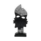 ΕΠΙΤΡΑΠΕΖΙΑ ΔΙΑΚΟΣΜΗΤΙΚΗ ΦΙΓΟΥΡΑ " African " Fylliana FL240305 ΜΑΥΡΟ-ΛΕΥΚΟ ΧΡΩΜΑ 15x7x31εκ