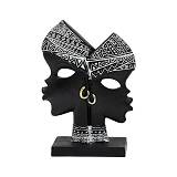 ΕΠΙΤΡΑΠΕΖΙΑ ΔΙΑΚΟΣΜΗΤΙΚΗ ΦΙΓΟΥΡΑ " African " Fylliana FL240308 ΜΑΥΡΟ-ΛΕΥΚΟ ΧΡΩΜΑ 17x6x23εκ