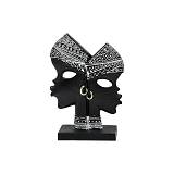 ΕΠΙΤΡΑΠΕΖΙΑ ΔΙΑΚΟΣΜΗΤΙΚΗ ΦΙΓΟΥΡΑ " African " Fylliana FL240309 ΜΑΥΡΟ-ΛΕΥΚΟ ΧΡΩΜΑ 13x5x18εκ