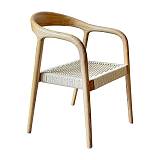 ΚΑΡΕΚΛΑ ΑΠΟ ΜΑΣΙΦ ΞΥΛΟ ASH WOOD ΜΕ ΜΠΡΑΤΣΑ Fylliana "Willow" ΦΥΣΙΚΟ ΧΡΩΜΑ 56x56x78εκ