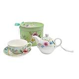 ΚΕΡΑΜΙΚΗ ΤΣΑΓΙΕΡΑ ΚΟΥΠΑ ΣΕΤ ΣΕ ΚΟΥΤΙ Fylliana FL3188 FLORAL ΠΡΑΣΙΝΟ  16x11εκ