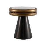 ΜΕΤΑΛΛΙΚΟ ΣΤΡΟΓΓΥΛΟ ΤΡΑΠΕΖΑΚΙ ΣΑΛΟΝΙΟΥ ΜΕ ΓΥΑΛΙ Fylliana FL0091 ΧΡΥΣΟ - ΜΑΥΡΟ 41x50εκ