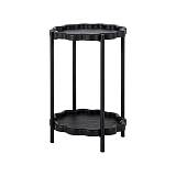 ΣΤΡΟΓΓΥΛΟ ΒΟΗΘΗΤΙΚΟ ΤΡΑΠΕΖΑΚΙ MDF ΣΑΛΟΝΙΟΥ Fylliana FL03246 ΜΑΥΡΟ ΧΡΩΜΑ 40x60εκ