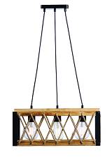 Φωτιστικό Πολύφωτο 3φ Μέταλλο μαύρο/Ξύλο Ε27