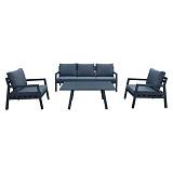 ΣΕΤ ΣΑΛΟΝΙ ΚΗΠΟΥ 4 ΤΕΜΑΧΙΩΝ Fylliana Santiago ΓΚΡΙ ΣΚΟΥΡΟ ΧΡΩΜΑ 188x80x70εκ