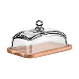 ESTIA ΒΑΣΗ ΤΥΡΙΩΝ ALLURE ΜΕ ΓΥΑΛΙΝΟ ΚΑΠΑΚΙ 18.5x12.8x10cm