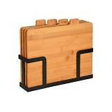 ESTIA ΣΕΤ ΕΠΙΦΑΝΕΙΕΣ ΚΟΠΗΣ BAMBOO ESSENTIALS 5 ΤΕΜ ΜΕ ΜΑΥΡΗ ΜΕΤΑΛΛΙΚΗ ΒΑΣΗ