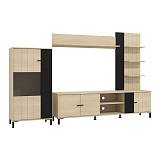 ΚΕΝΤΡΟ ΨΥΧΑΓΩΓΙΑΣ-ΣΥΝΘΕΣΗ CAMARGUE OAK-BLACK OAK 263x40x167εκ