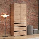 ΝΤΟΥΛΑΠΑ CORBETT 2K3F h211 ARTISAN OAK/ΜΑΥΡΟ ΜΑΤ ΧΡΩΜΑ 93x55x211εκ