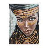 ΠΙΝΑΚΑΣ ΣΕ ΚΑΜΒΑ Fylliana FL2682 WOMAN FACE ΚΑΦΕ 90x120xεκ