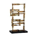 ΜΕΤΑΛΛΙΚΟ ΔΙΑΚΟΣΜΗΤΙΚΟ ΓΕΩΜΕΤΡΙΚΑ ΣΧΕΔΙΑ ΣΕ ΜΑΥΡΗ ΒΑΣΗ Fylliana FL77067 ΧΡΥΣΟ ΑΝΤΙΚΕ ΧΡΩΜΑ 25x10x44εκ