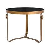 ΜΕΤΑΛΛΙΚΟ ΣΤΡΟΓΓΥΛΟ ΤΡΑΠΕΖΑΚΙ ΓΩΝΙΑΣ ΜΕ ΓΥΑΛΙΝΗ ΕΠΙΦΑΝΕΙΑ Fylliana FL383 ΜΠΡΟΝΖΕ-ΜΑΥΡΟ ΧΡΩΜΑ 60x50εκ