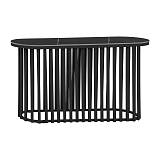 ΟΒΑΛ ΚΟΣΝΟΛΑ Fylliana FL18 ΜΕ ΚΕΡΑΜΙΚΗ ΕΠΙΦΑΝΕΙΑ ΚΑΙ ΜΕΤΑΛΛΙΚΗ ΒΑΣΗ ΣΕ ΜΑΥΡΟ ΜΑΤ ΧΡΩΜΑ 140x45x78εκ