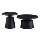 ΣΕΤ 2 ΤΡΑΠΕΖΑΚΙΑ ΣΑΛΟΝΙΟΥ Fylliana FL830 ΜΑΥΡΟ ΧΡΩΜΑ 50x47εκ & 70x39εκ