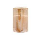 ΔΙΑΚΟΣΜΗΤΙΚΟ LED ΚΕΡΙ ΜΕ ΡΕΑΛΙΣΤΙΚΗ 3D ΦΛΟΓΑ Fylliana FL1015 ΣΕ ΓΥΑΛΙ ΧΡΩΜΑ AMBER 10x10x15εκ