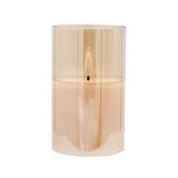 ΔΙΑΚΟΣΜΗΤΙΚΟ LED ΚΕΡΙ ΜΕ ΡΕΑΛΙΣΤΙΚΗ 3D ΦΛΟΓΑ Fylliana FL7513 ΣΕ ΓΥΑΛΙ ΧΡΩΜΑ AMBER 8x8x13εκ