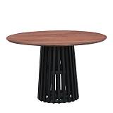 ΣΤΡΟΓΓΥΛΟ ΤΡΑΠΕΖΙ ΤΡΑΠΕΖΑΡΙΑΣ Fylliana "Mekong" ΚΑΦΕ-ΜΑΥΡΟ ΧΡΩΜΑ 120x76εκ